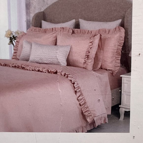 Givi Lulu Cotton Percale Sheet Set - KING SIZE  Italian luxury (MAUVE) - Picture 5 of 11